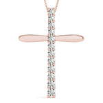 Rose Gold Diamond Religious Cross Pendant