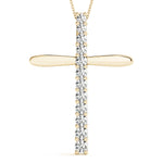 14K Yellow Gold Diamond Religious Cross Pendant