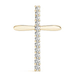 14K Yellow Gold Diamond Religious Cross Pendant