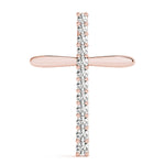 Rose Gold Diamond Religious Cross Pendant