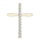 18K Yellow Gold Diamond Cross Pendant