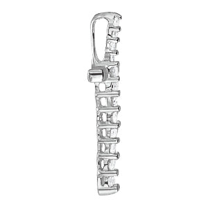 14K White Gold Diamond Religious Cross Pendant