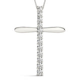 Platinum Diamond Religious Cross Pendant