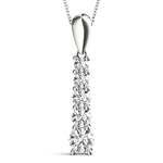 14K White Gold Diamond Journey Pendant