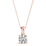 1 CT Lab Diamond Rose Gold Solitaire Pendant
