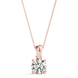 1 CT Lab Diamond Rose Gold Solitaire Pendant