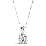 1 CT Lab Diamond White Platinum Solitaire Pendant