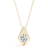 0.5CT Lab Diamond 14K Yellow Gold Solitaire Pendant