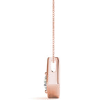 14K Rose Gold 0.5 CT Lab Diamond Pendant Necklace