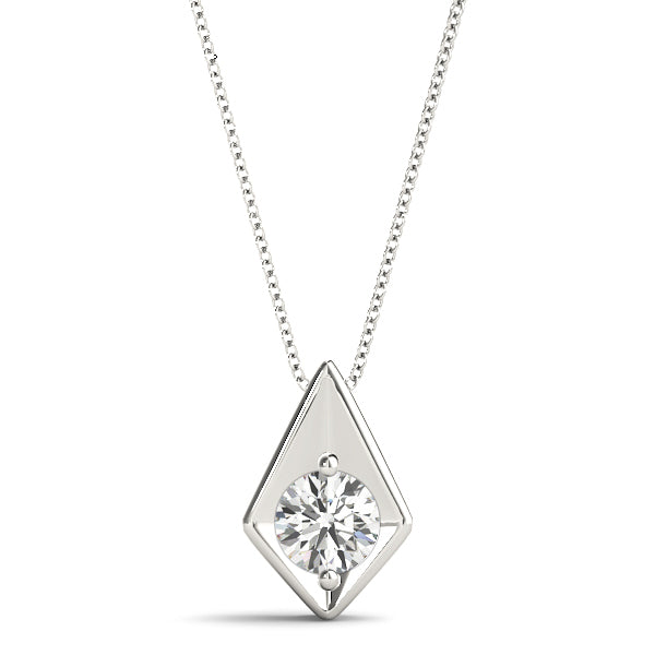 White Gold 0.5CT Lab Diamond Solitaire Pendant