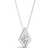 0.5CT Lab Diamond 14K White Gold Pendant