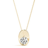 18K Yellow Gold Diamond Solitaire Pendant