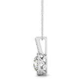 Platinum Round Diamond Halo Pendant