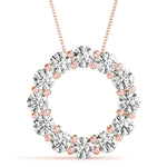 18K Rose Gold Diamond Circle Pendant