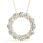 18K Yellow Gold Diamond Circle Pendant