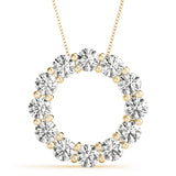 14K Yellow Gold Diamond Circle Pendant