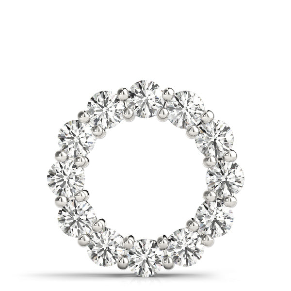 14K White Gold Diamond Circle Pendant