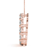 14K Rose Gold Diamond Circle Pendant
