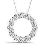 18K White Gold Diamond Circle Pendant