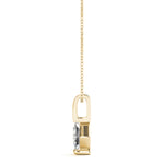 14K Yellow Gold Square Diamond Pendant