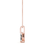 Rose Gold Square Diamond Solitaire Pendant