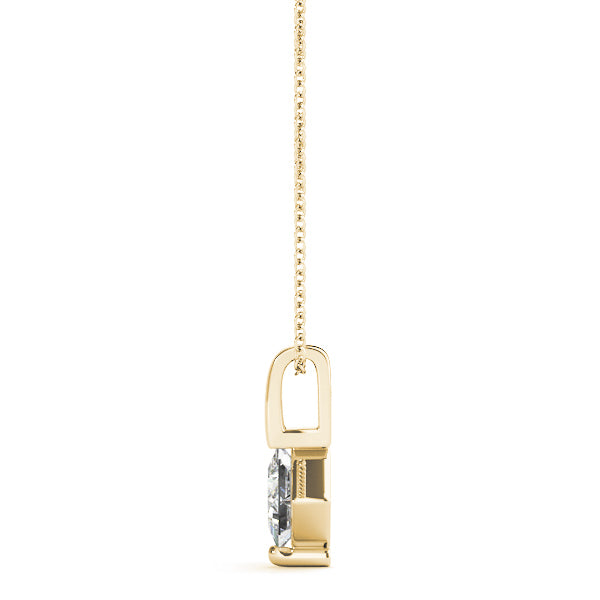 18K Yellow Gold Square Diamond Pendant