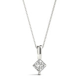 White Gold 0.05CT Square Diamond Pendant