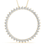 14K Yellow Gold Multi-Diamond Circle Pendant
