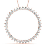 14K Rose Gold Diamond Circle Pendant