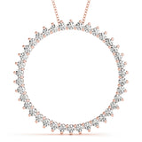 18K Rose Gold Lab Diamond Circle Pendant