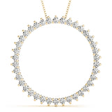 18K Yellow Gold Diamond Circle Pendant