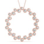 14K Rose Gold Diamond Circle Pendant