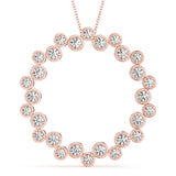 Rose Gold Lab Diamond Circle Pendant