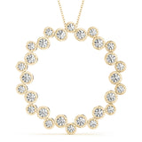 14K Yellow Gold Diamond Circle Pendant