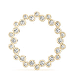 18K Yellow Gold Round Diamond Circle Pendant