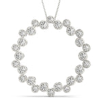 14K White Gold Lab Diamond Circle Pendant