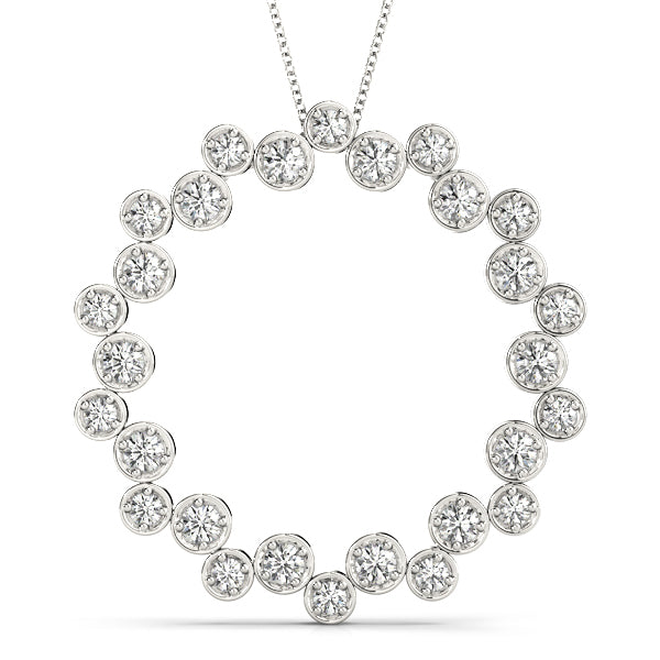 Platinum Diamond Circle Pendant