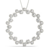 18K White Gold Diamond Circle Pendant