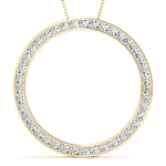 18K Yellow Gold Diamond Circle Pendant