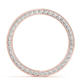 18K Rose Gold Round Diamond Circle Pendant