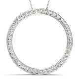 18K White Gold Diamond Circle Pendant