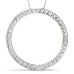 14K White Gold Diamond Circle Pendant