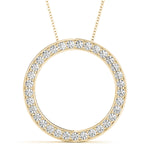 14K Yellow Gold Diamond Circle Pendant