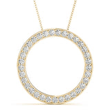 18K Yellow Gold Diamond Circle Pendant