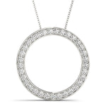 Platinum White Diamond Circle Pendant