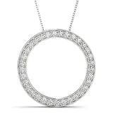Platinum White Diamond Circle Pendant