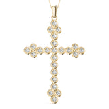 14K Yellow Gold Diamond Cross Pendant Jewelry
