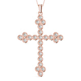 Rose Gold Diamond Cross Pendant | Religious Jewelry