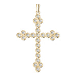 14K Yellow Gold Diamond Cross Pendant Jewelry