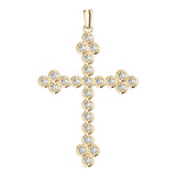 14K Yellow Gold Diamond Cross Pendant Jewelry